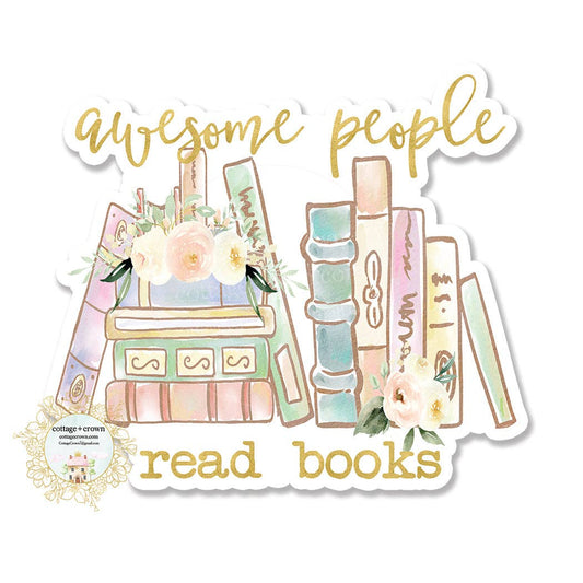 Book - Awesome People Read Books - Vinyl Decal Sticker