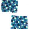 Load image into Gallery viewer, Felt Ball  Trivet - Blue Square
