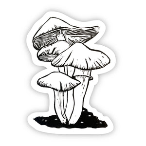 Mushrooms Nature: Black And White