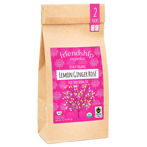 Lemon Ginger Rosé Herbal Tea, Organic & Fair Trade Certified Bag