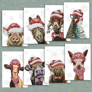 Cute Farm Animal Christmas Cards