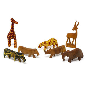 Miniature Jacaranda Wood Safari Animals