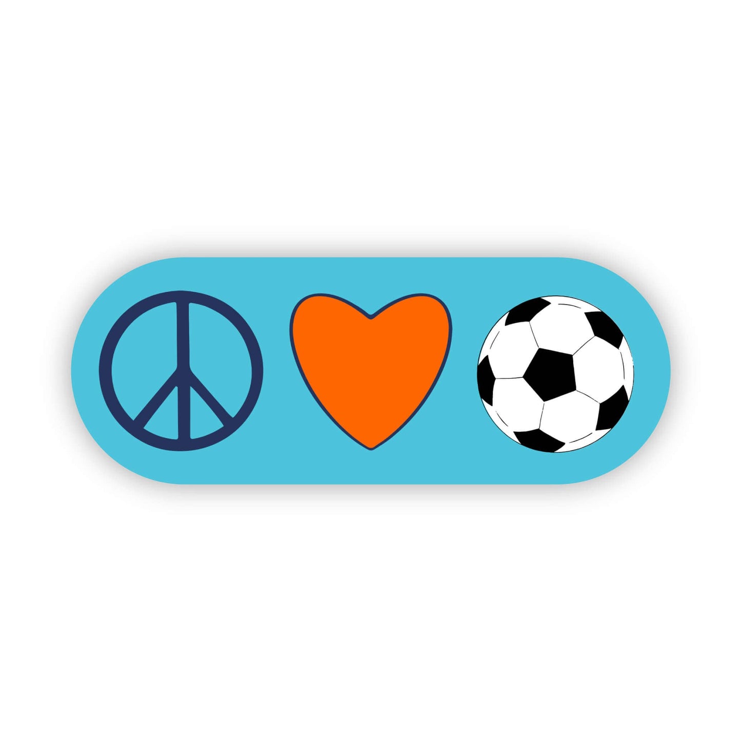 DNR Peace, Love, Soccer Sticker