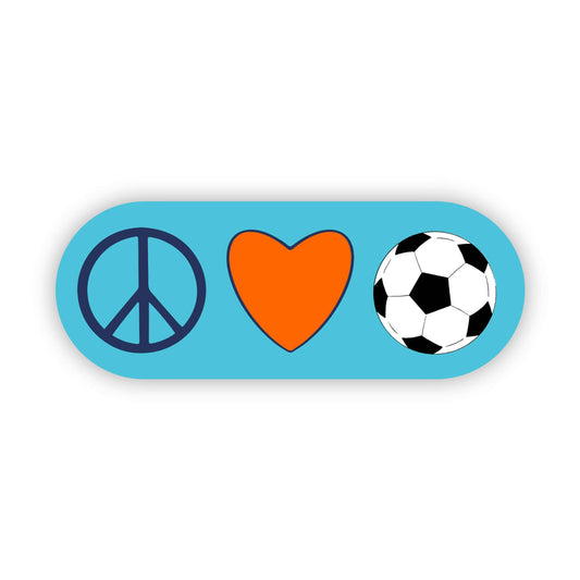 DNR Peace, Love, Soccer Sticker