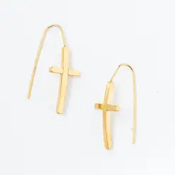 Magdalene Gold Cross Earrings