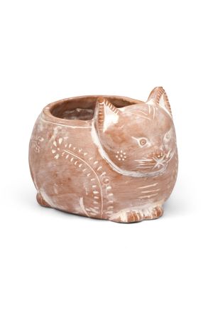 Crouching Cat Terracotta Planter