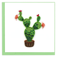 Quilled Prickly Pear Cactus Greeting Card