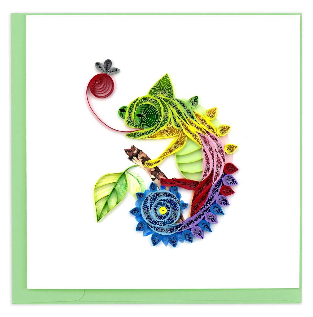 Quilled Chameleon Greeting Card