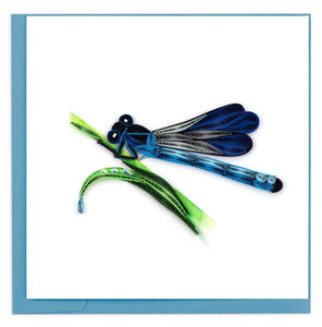 Quilled Blue Damselfly Card