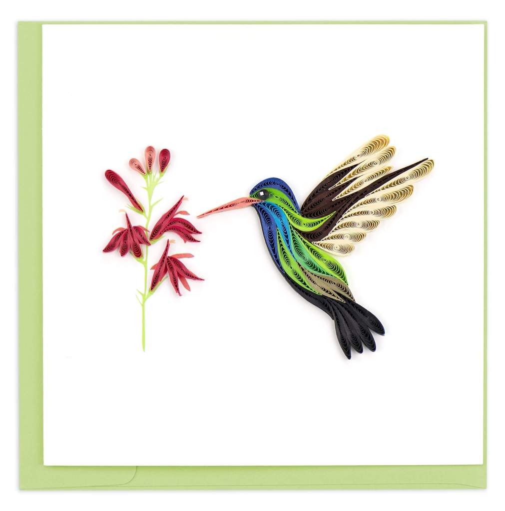 Quilled Broad-billed Hummingbird Greeting Card