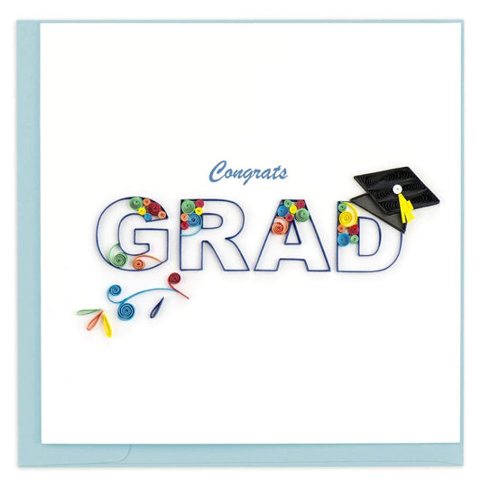 Quilled Congrats Grad Swirl Greeting Card