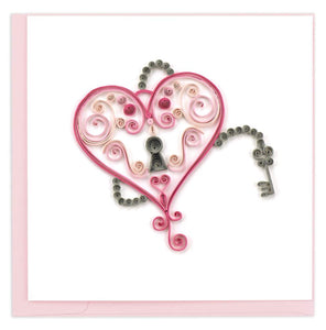 Quilled Key to My Heart Greeting Card