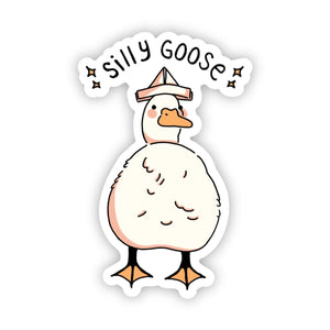 Silly goose animal pun with hat sticker