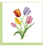 Quilled Colorful Tulips Greeting Card