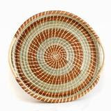 Circular Wild Grass and Pine Needle Tray Basket