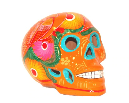 Ceramic Sugar Skull Folk Art Day of the Dead