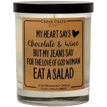 Load image into Gallery viewer, My Heart Says Chocolate &amp; Wine | 100% Soy Wax Candle
