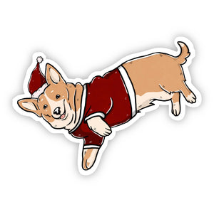Dog with Santa Hat Sticker