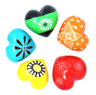 Big Bright Kisii Hearts - 1.5 inch