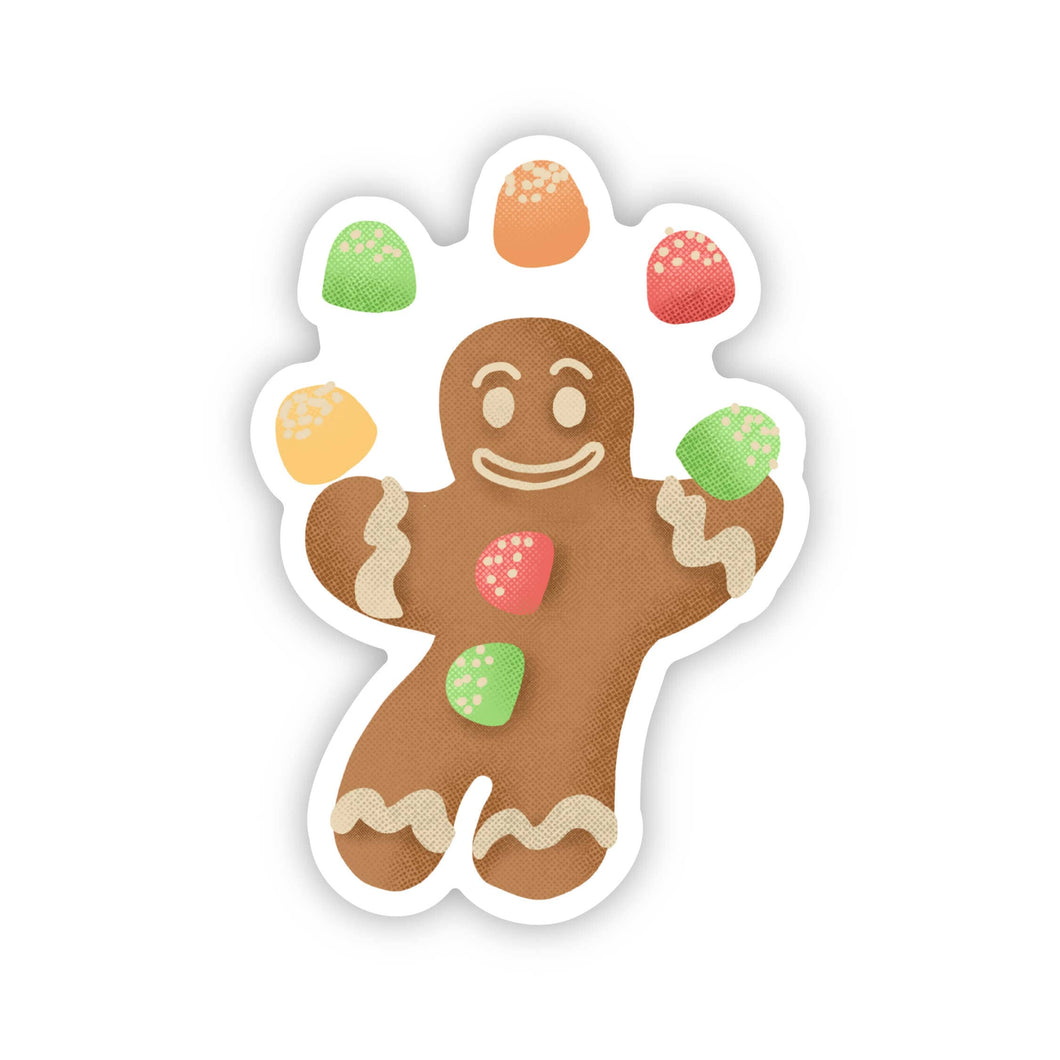 Juggling Gingerbread Man Sticker