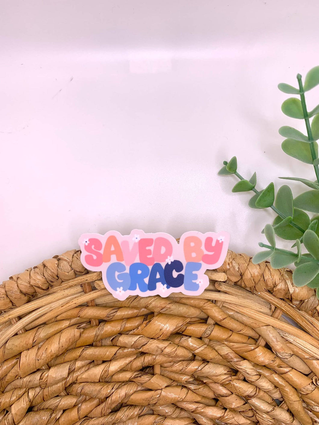 Saved by grace sticker, Christian stickers, faith decals