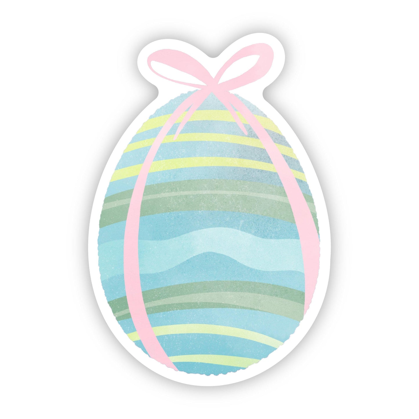 Teal Egg with Stripes Easter Basket Stuffer Sticker