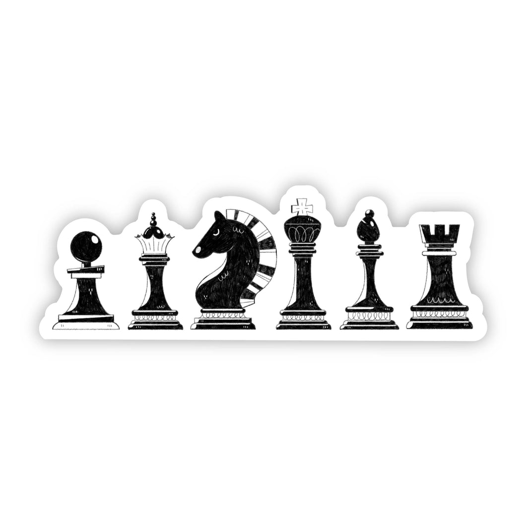 Chess sticker - black game pieces