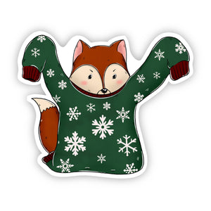 Fox Holiday Sweater Sticker