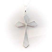 Load image into Gallery viewer, Inlaid Mother-Of-Pearl Cross Necklace
