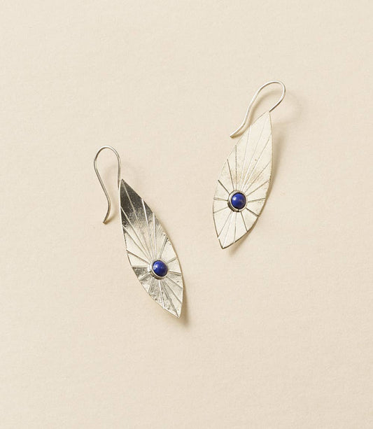Silver Celestial Radiance Full Moon Drop Earrings