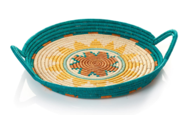Turaco Feather Teal Tray