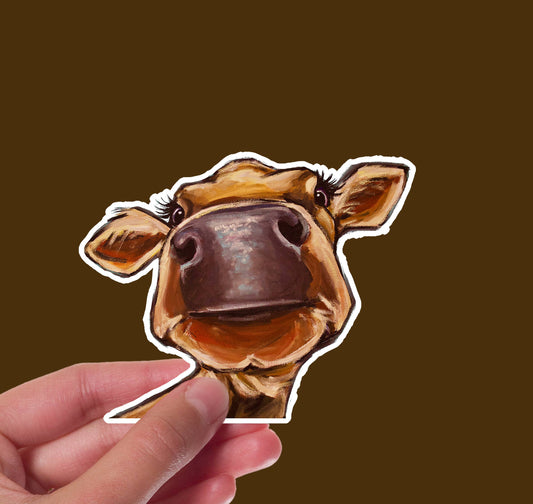 Cow Sticker 'Darla', 4" Sticker, Cute Farm Animal Sticker