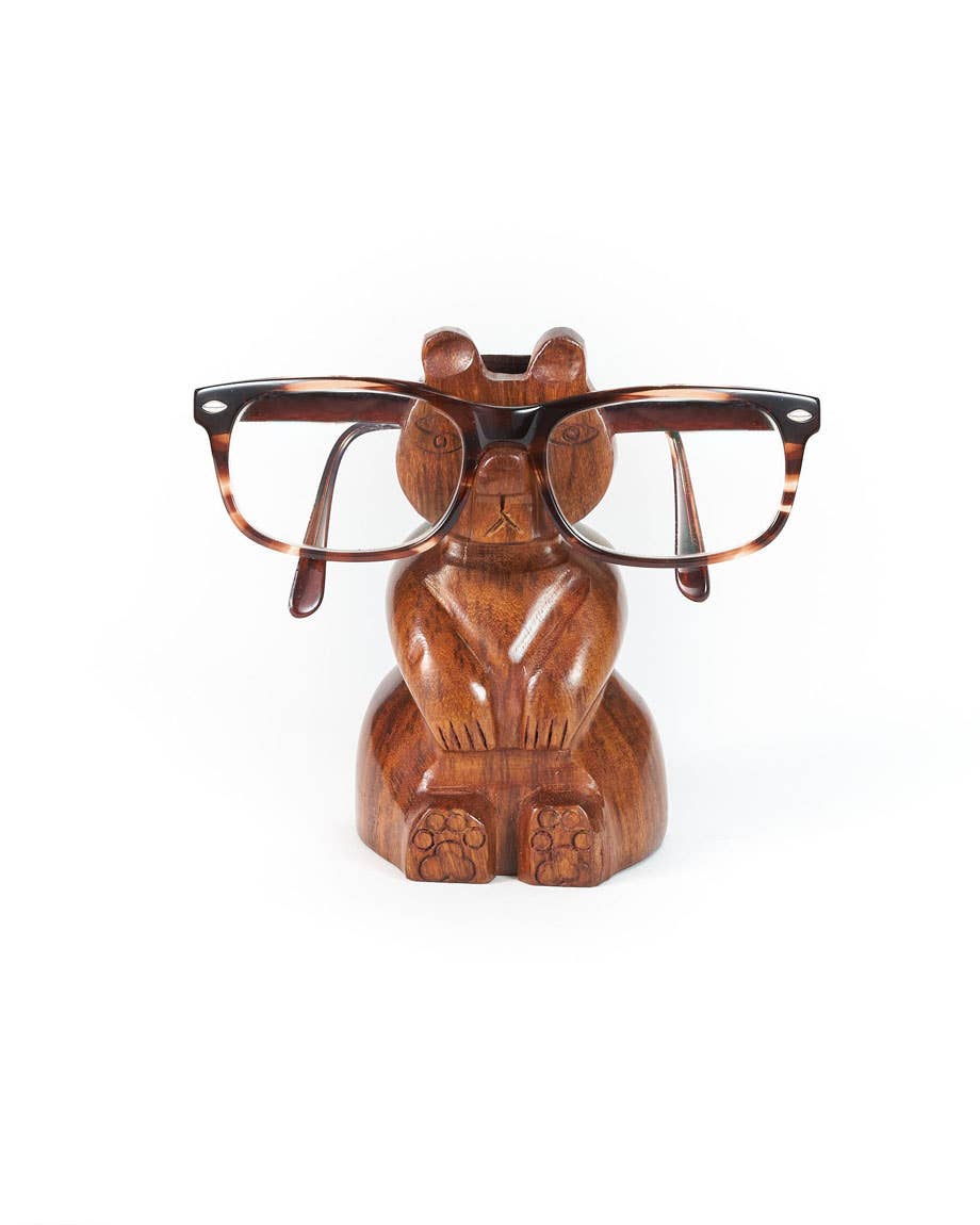 Hand Carved Bhaaloo Bear Eyeglass Holder Stand
