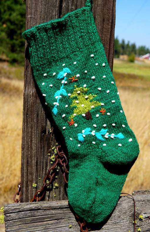 Hand Knit Christmas Stocking
