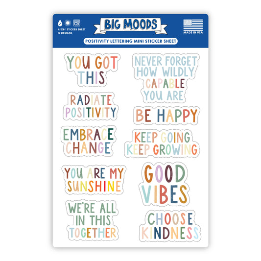 DNR Positivity Lettering Mini Sticker Sheet