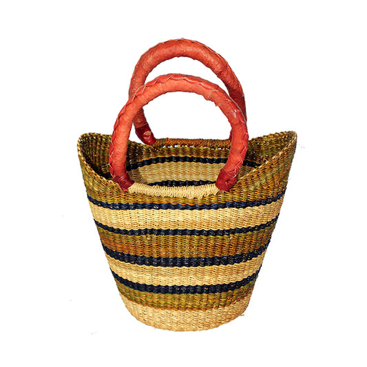 G-133 Mini Shopping Tote w/Leather Handles