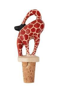 Wood Giraffe Bottle Topper