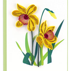 Quilled Daffodil Gift Enclosure Mini Card