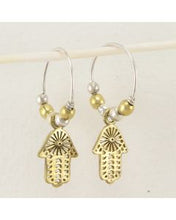 Load image into Gallery viewer, Hamsa Mini Hoop Earrings
