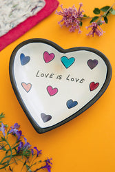 Kenyan Soapstone Love is Love Heart Dish