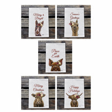 Load image into Gallery viewer, Animal Farmhouse Flour Tea Towel - Holiday
