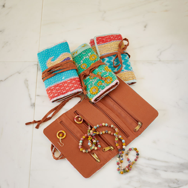 Kantha Jewelry Roll