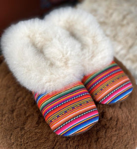 Alpaca Colorful Manta Fabric Slippers Multicolor Unisex