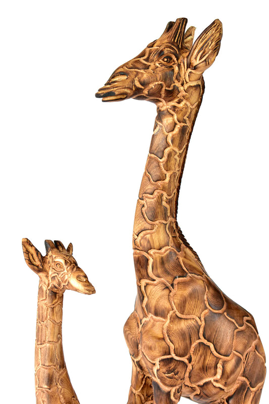 Kenyan Jacaranda Wood Giraffe Sculptures