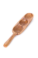 Load image into Gallery viewer, Wild Olive Wood Triple Well Serving Tray
