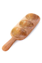 Load image into Gallery viewer, Wild Olive Wood Triple Well Serving Tray
