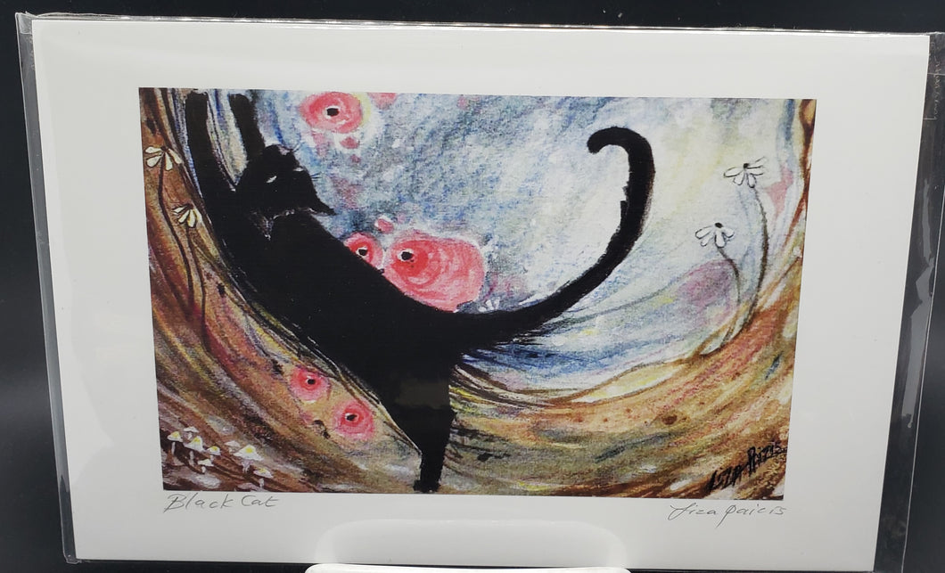 Liza Paizis 'Black Cat' Print