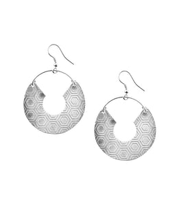 Jaladhi Earrings - Silver Honeycomb