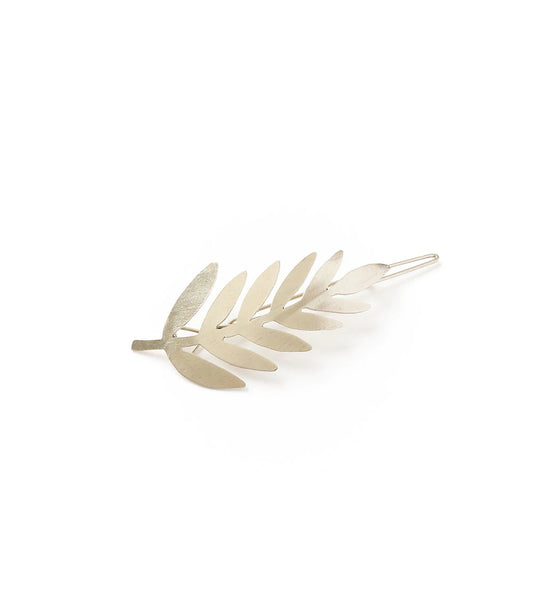 kavya barrette silver fern finish