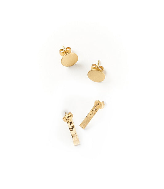 Diya Earrings - Dot & Bar Stud Set